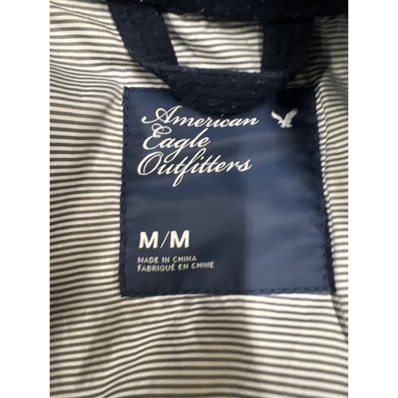 American Eagle Outfitters Military Coat Navy Blue Wool Jacket - Picture 11 of 11